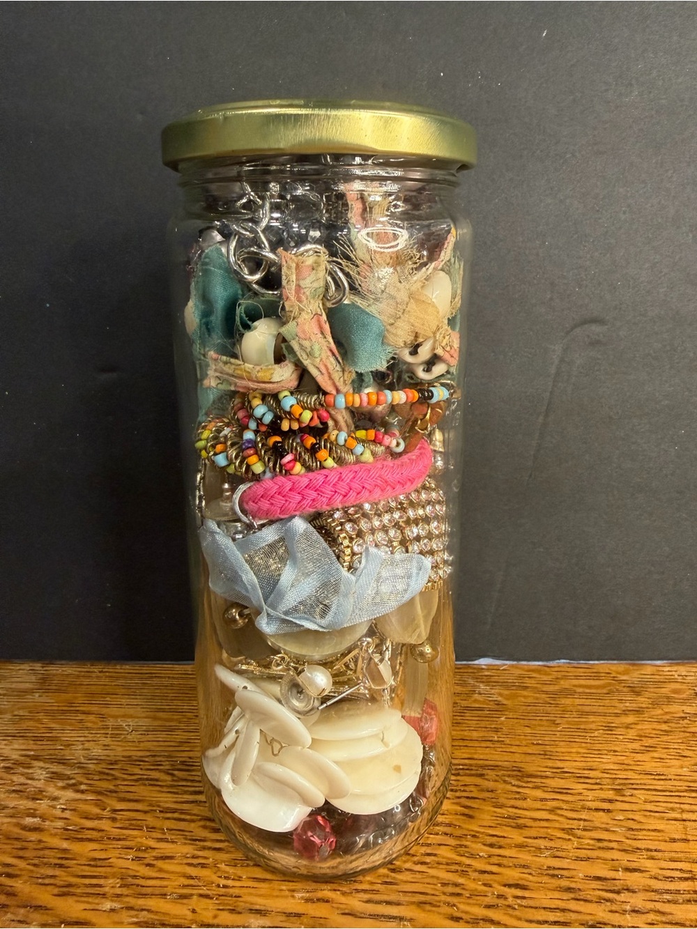 Mixed Costume Jewelry Jar